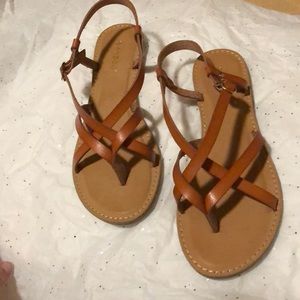 Bamboo strap thong sandals (never worn!)